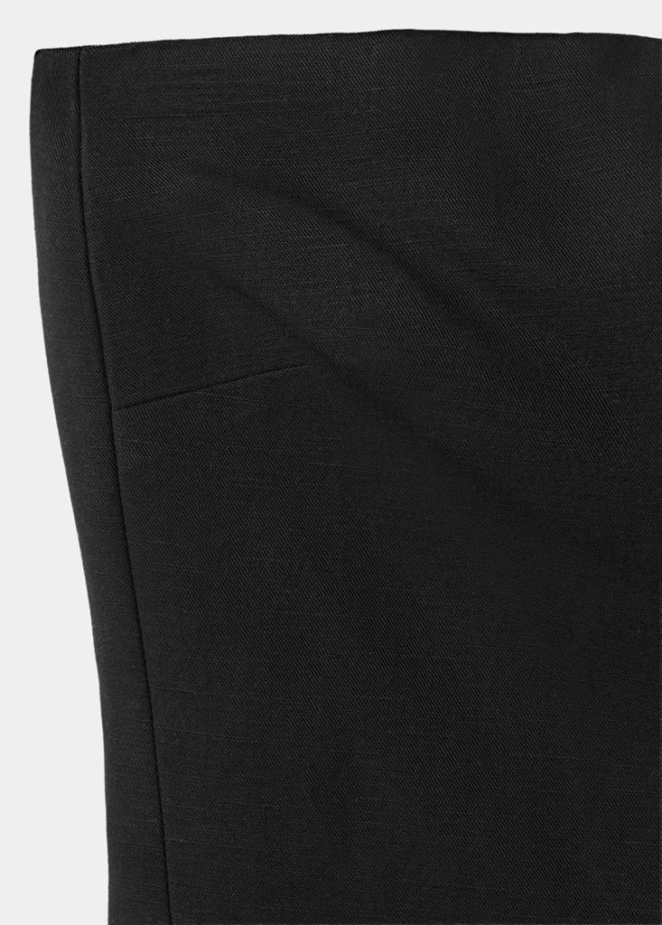 Linen strapless top — Black