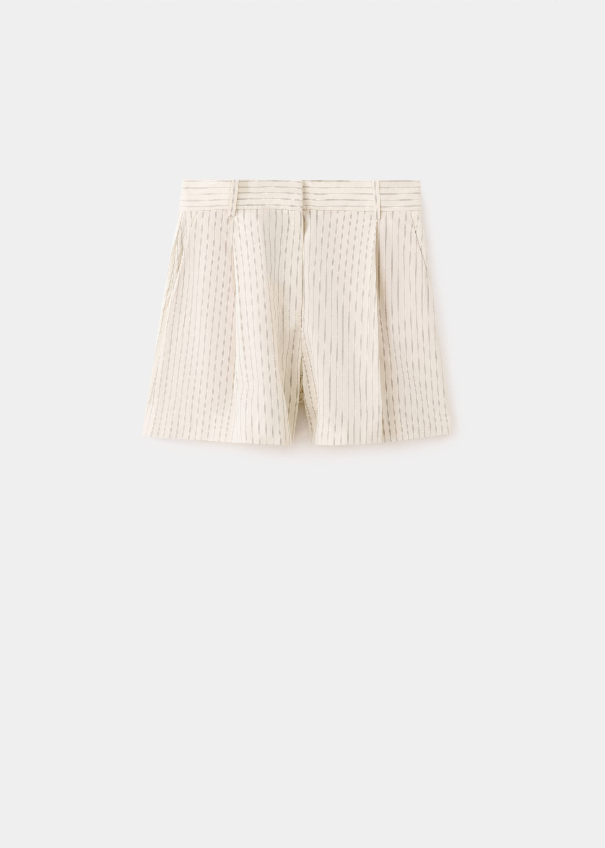 Bermuda shorts with pleats and pinstripe - Article without model, Vanilla. Ref: 37091417-00.