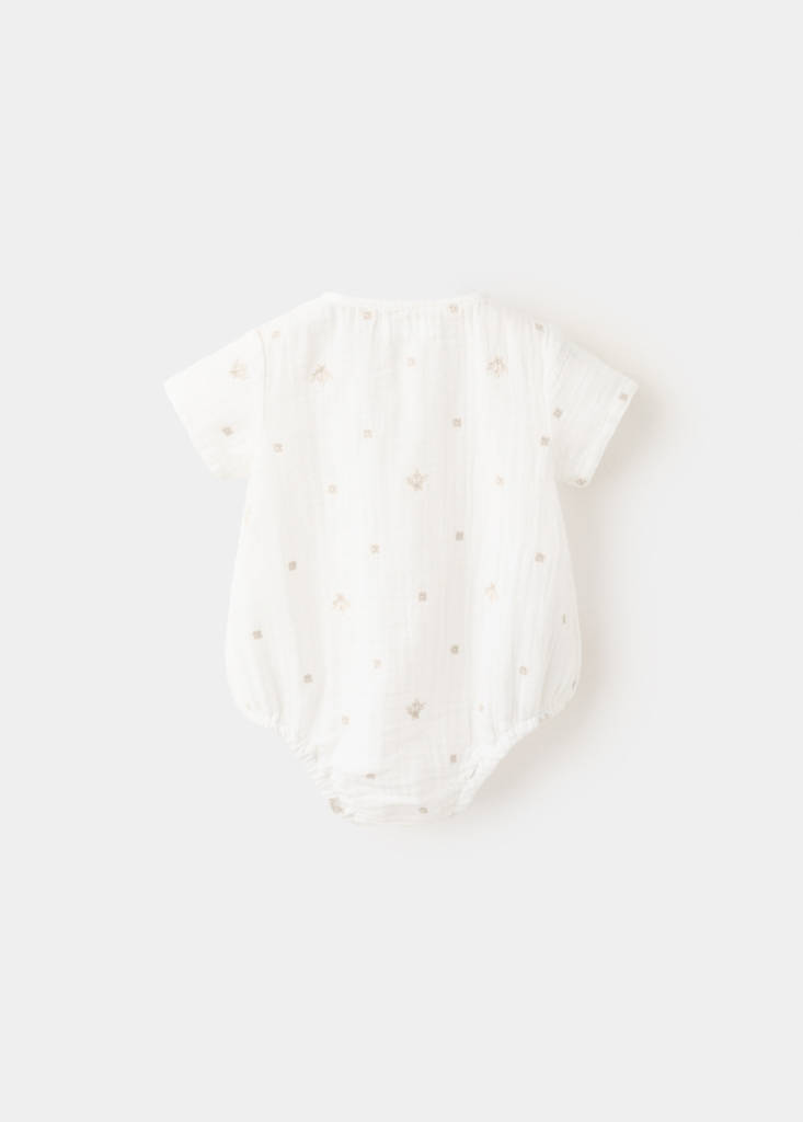 Embroidered details romper