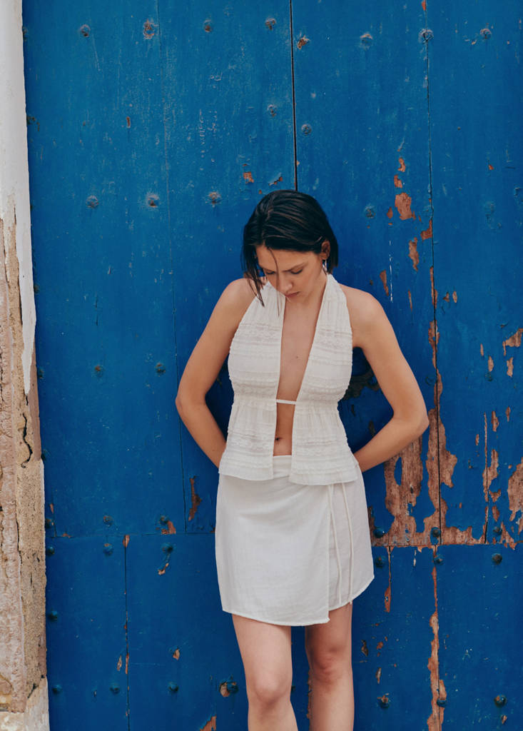 Short skirt with bow — Off White