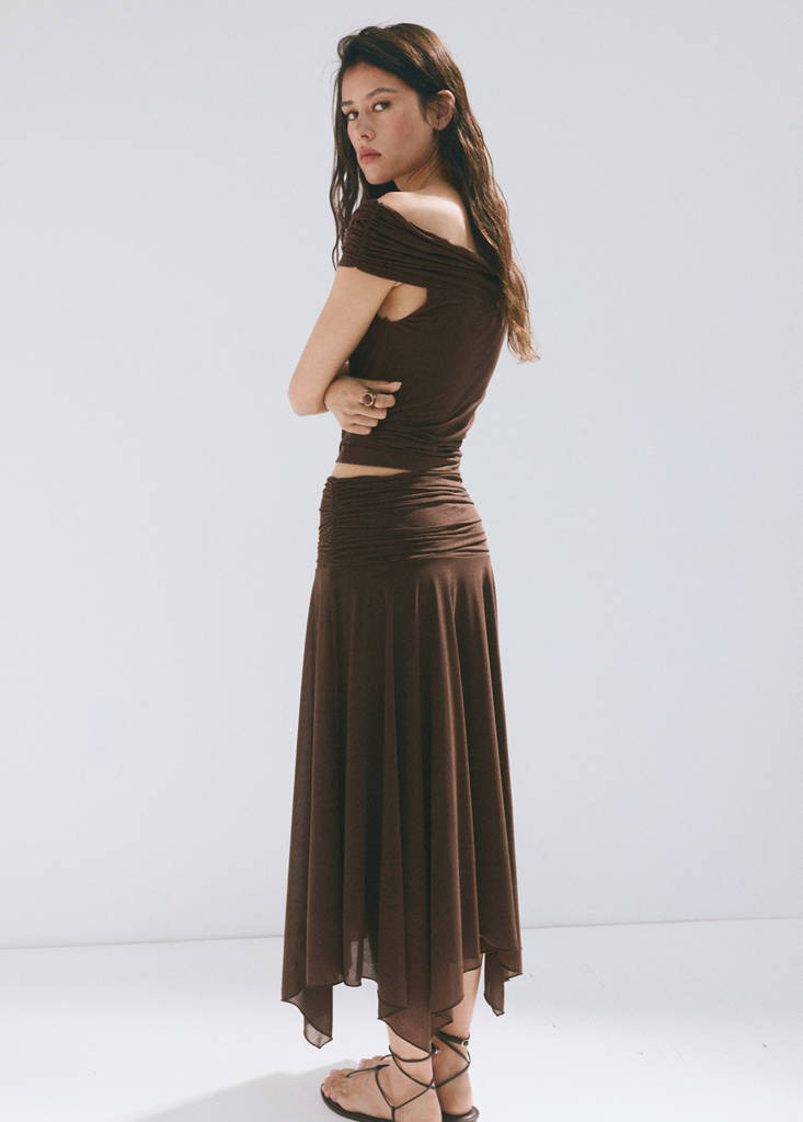 Asymmetric chiffon skirt thumbnail 3