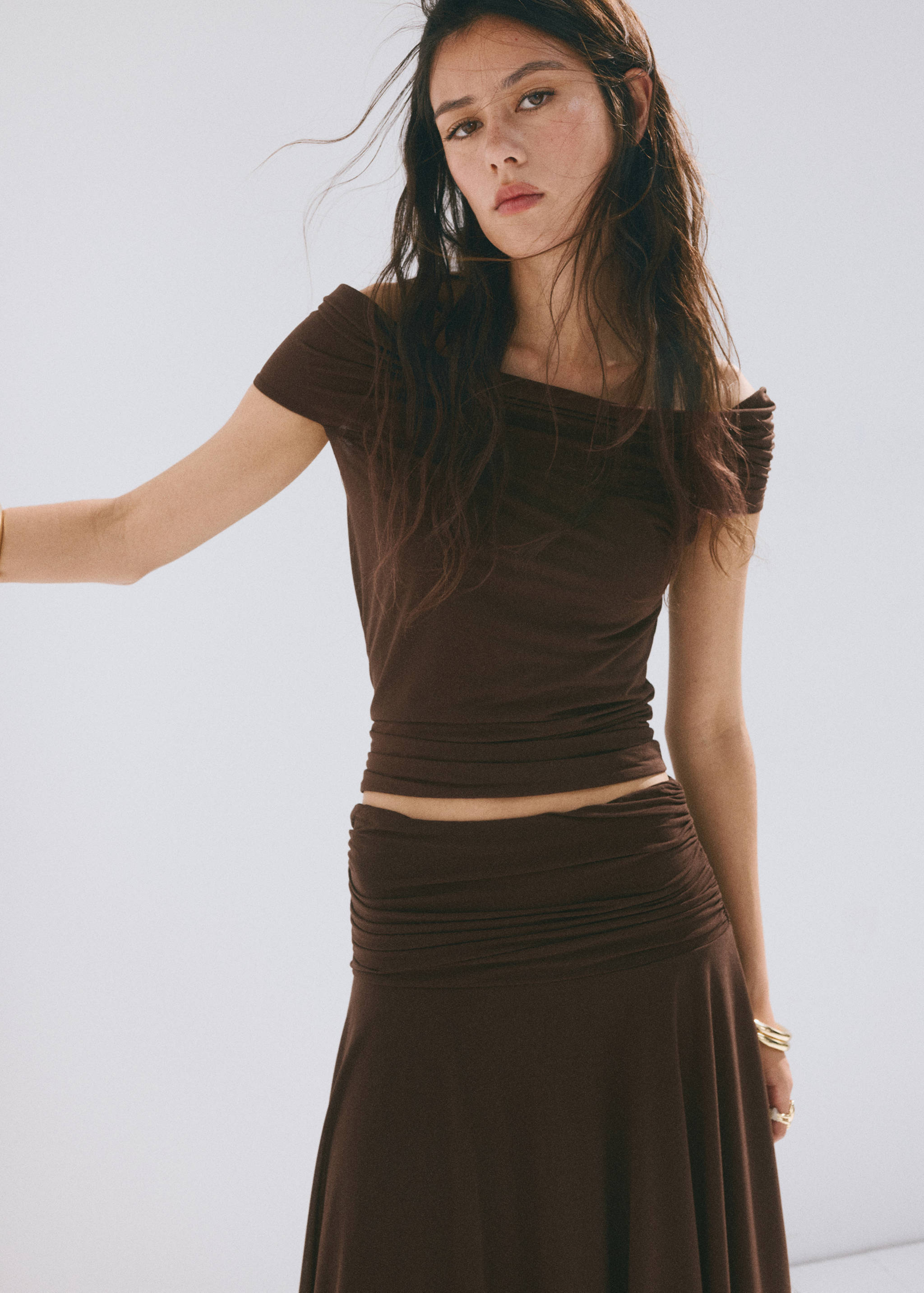 Asymmetric chiffon skirt - Details of the article 1