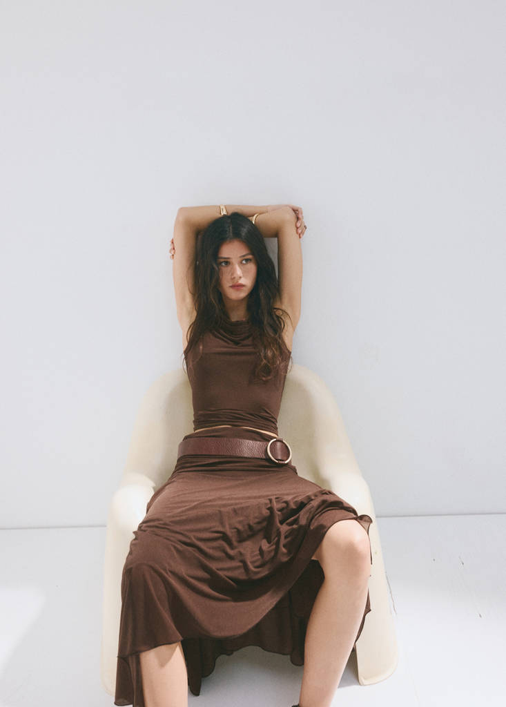 Asymmetric chiffon skirt thumbnail 5
