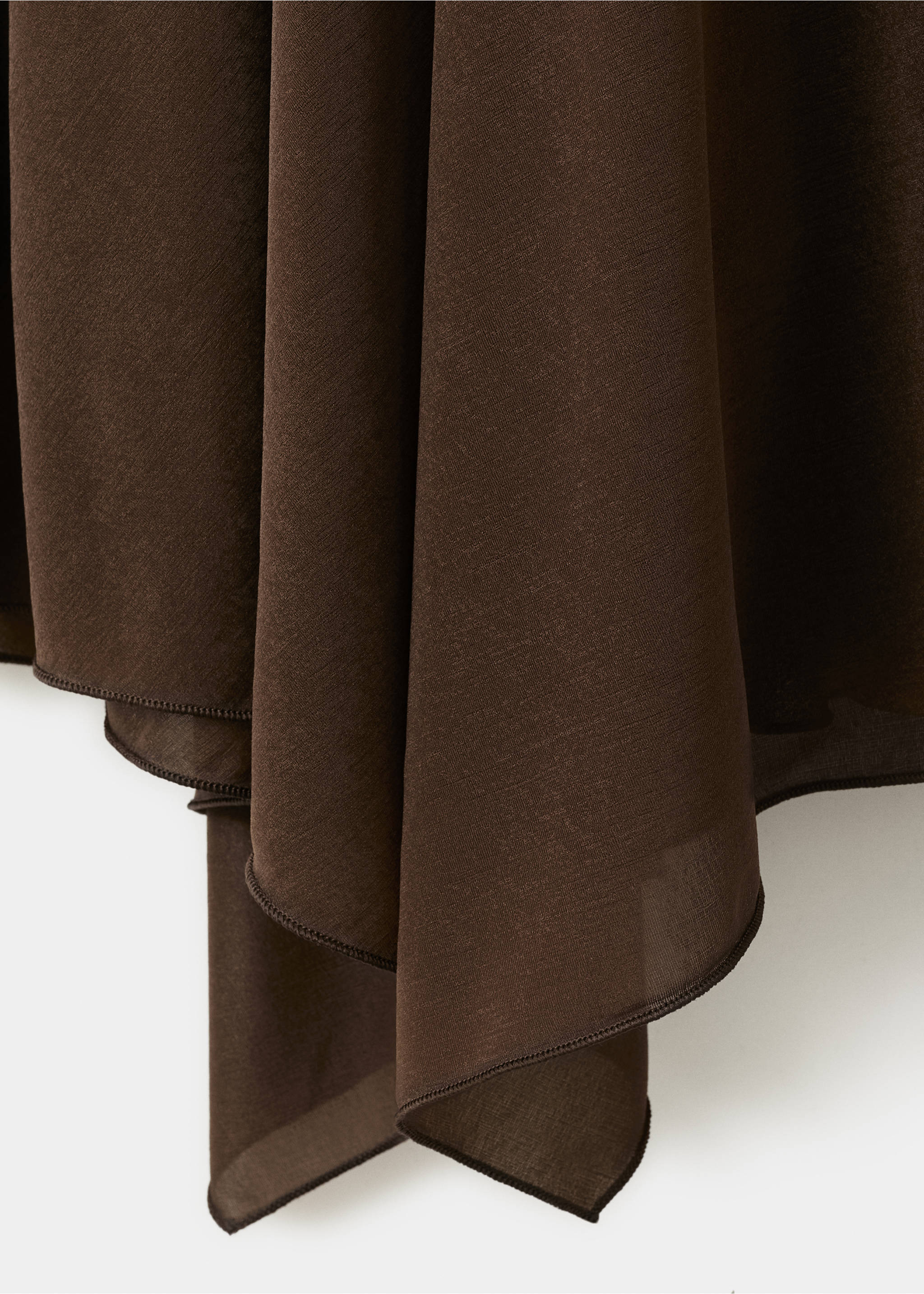 Asymmetric chiffon skirt - Details of the article 0, Brown. Ref: 37091422-00.