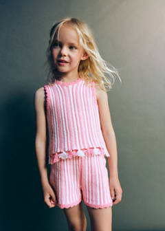Striped crochet shorts — Pink 1