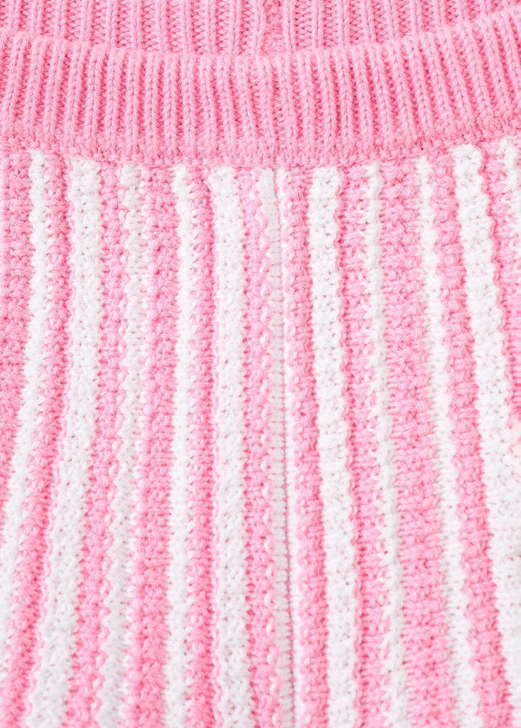 Striped crochet shorts — Pink