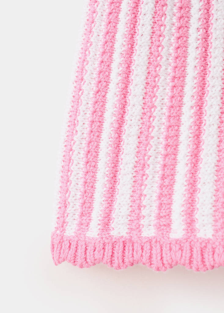 Striped crochet shorts — Pink