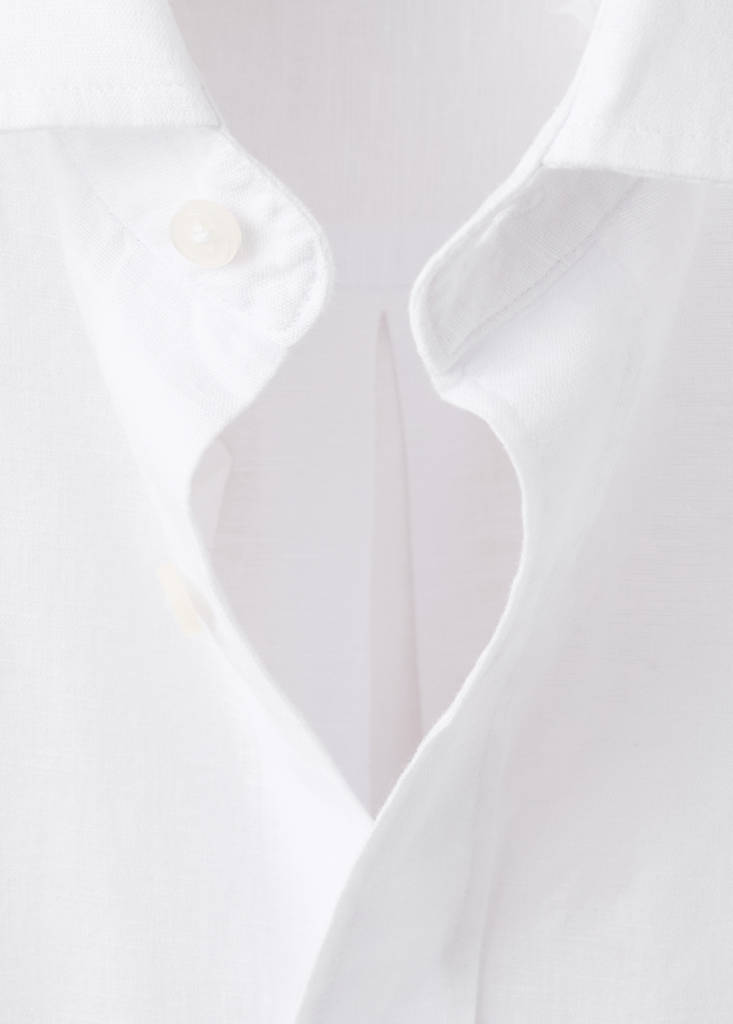 Regular-fit linen cotton shirt — White