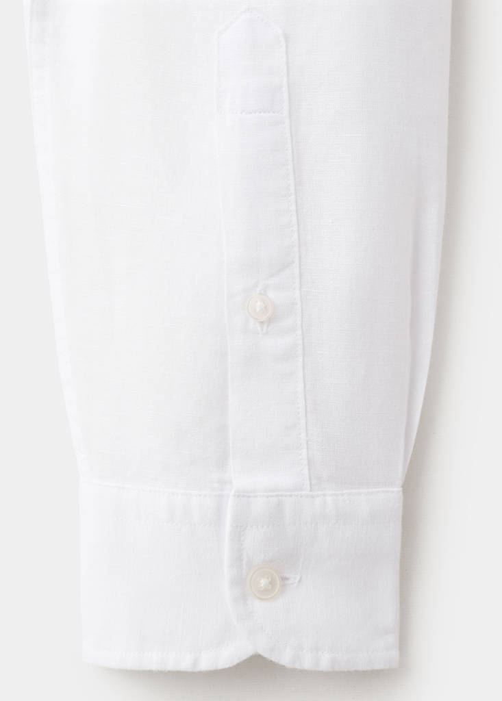 Regular-fit linen cotton shirt — White