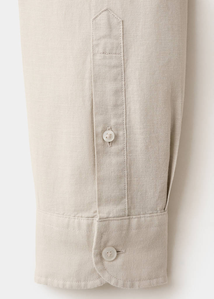 Regular-fit linen cotton shirt — Beige
