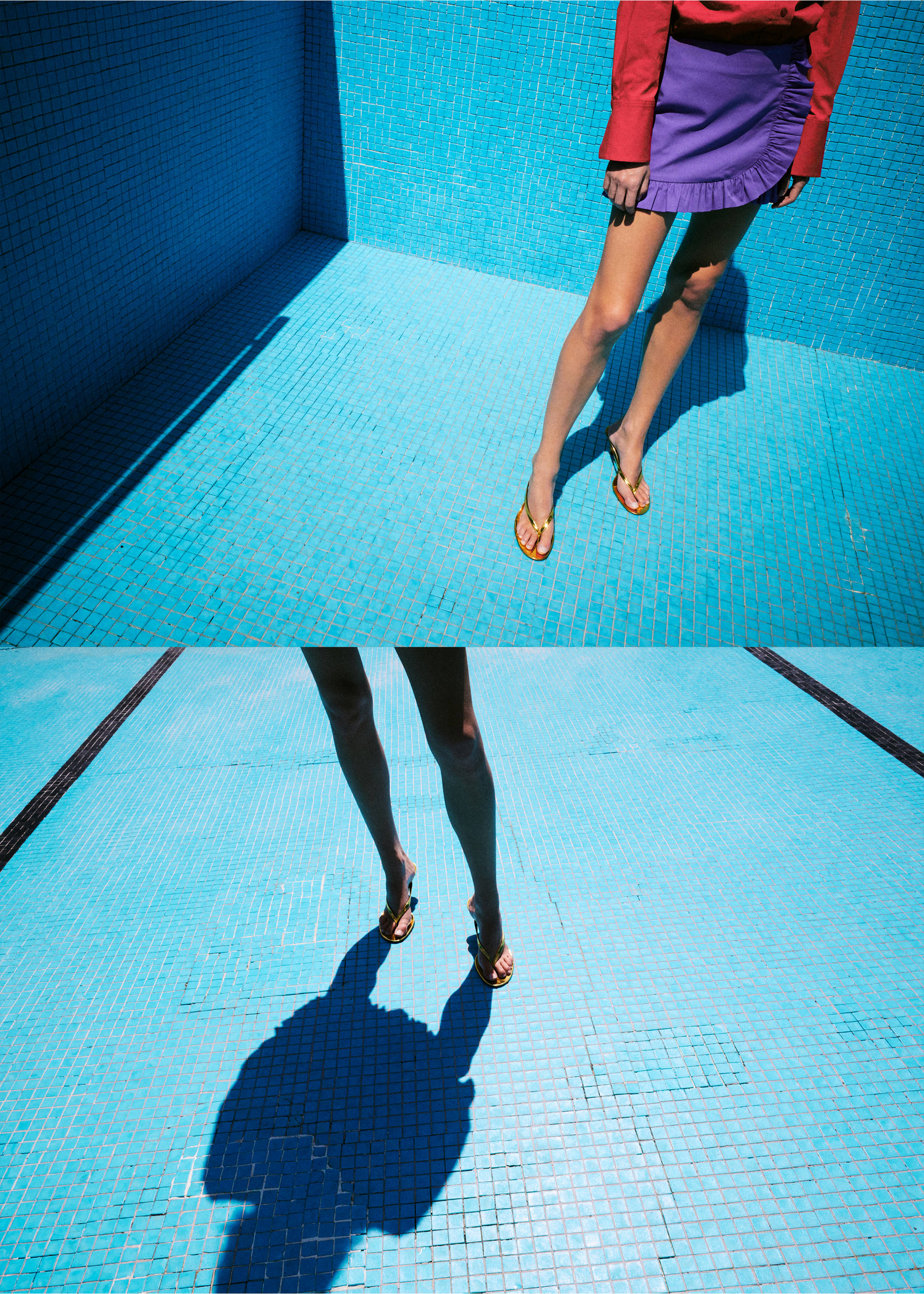Metallic funnel-heel sandal - Details of the article 9, Gold. Ref: 37091427-00.