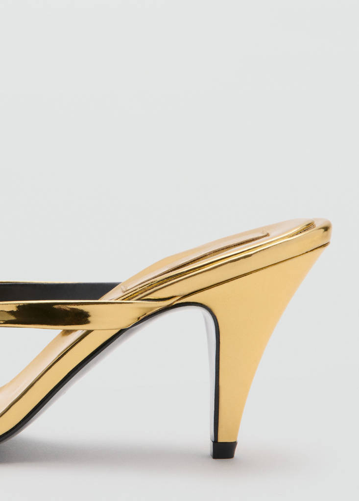 Metallic funnel-heel sandal — Gold