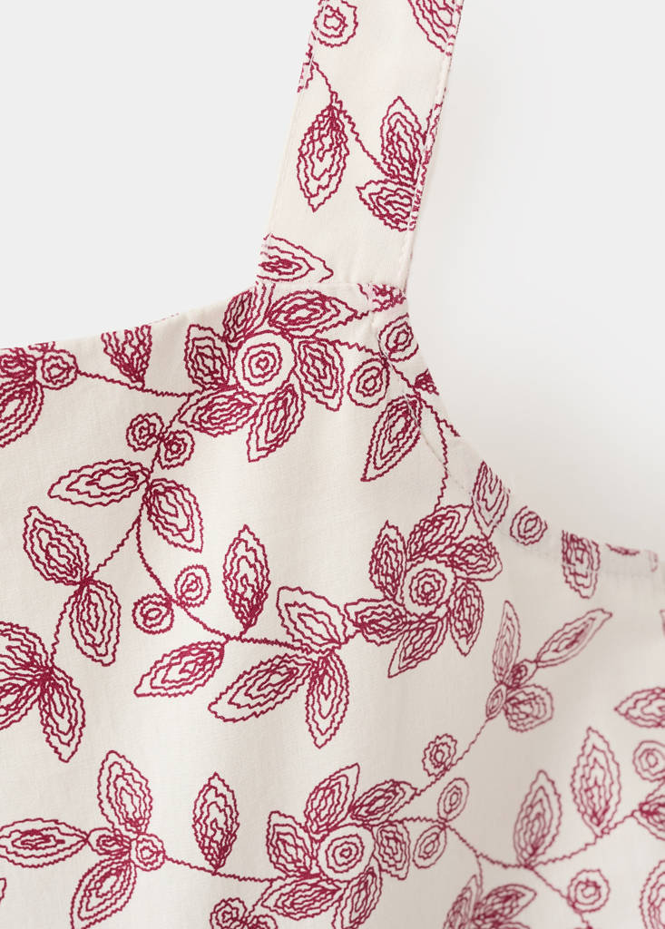 Floral-print cotton jumpsuit — Ecru
