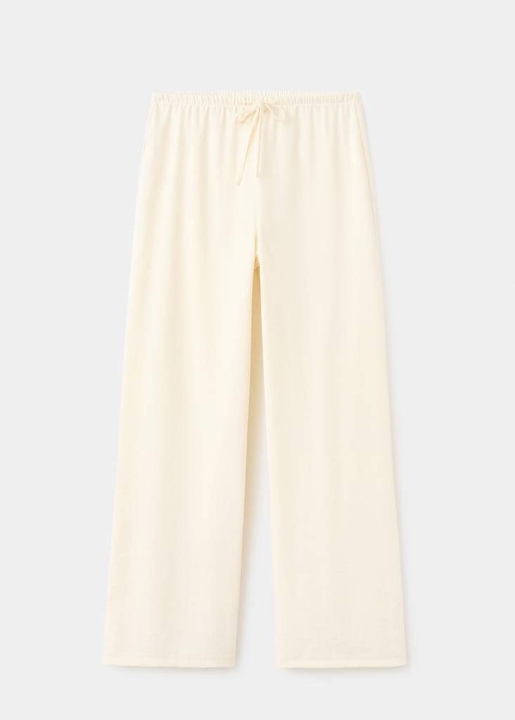 Straight mid-rise trousers — Ecru