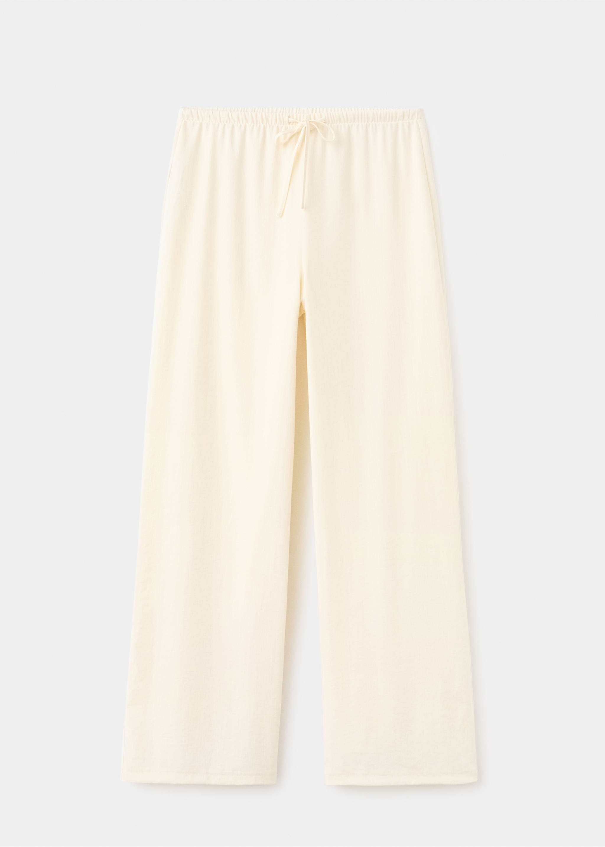 Straight mid-rise trousers - Article without model, Ecru. Ref: 37091430-00.