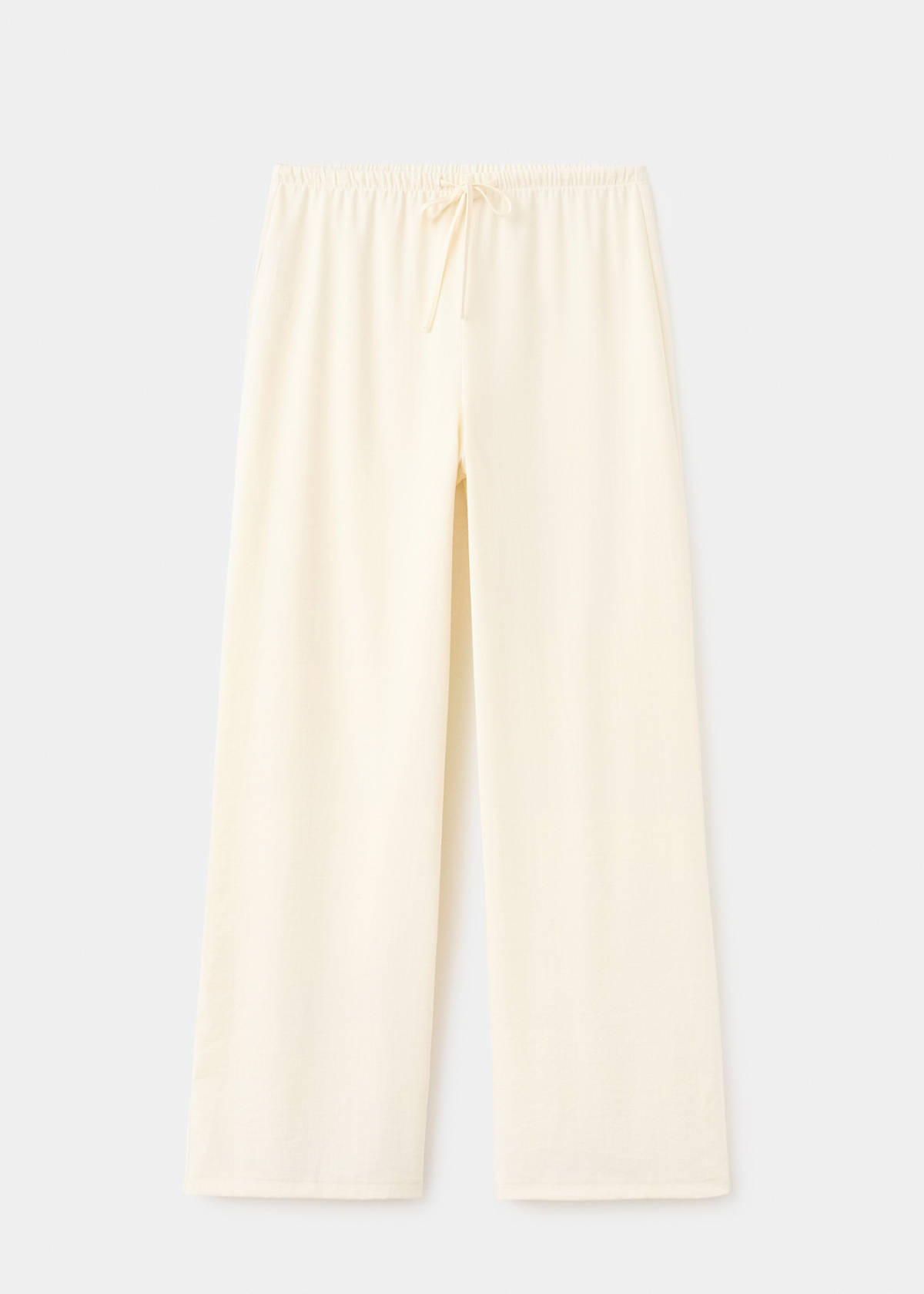 Straight mid-rise trousers — Ecru