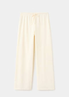 Straight mid-rise trousers — Ecru 5