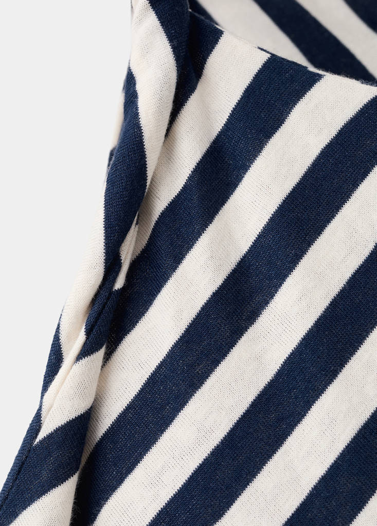 Knitted dress with draped straps — Navy