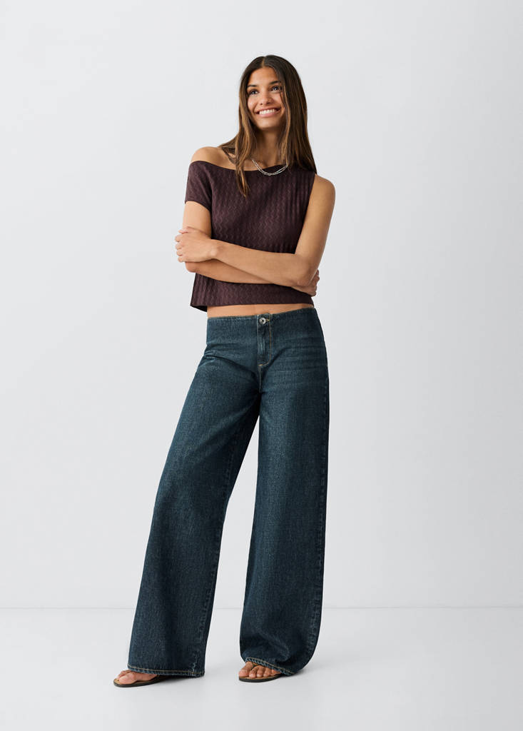 Low-waist wide-leg jeans — Medium Vintage Blue