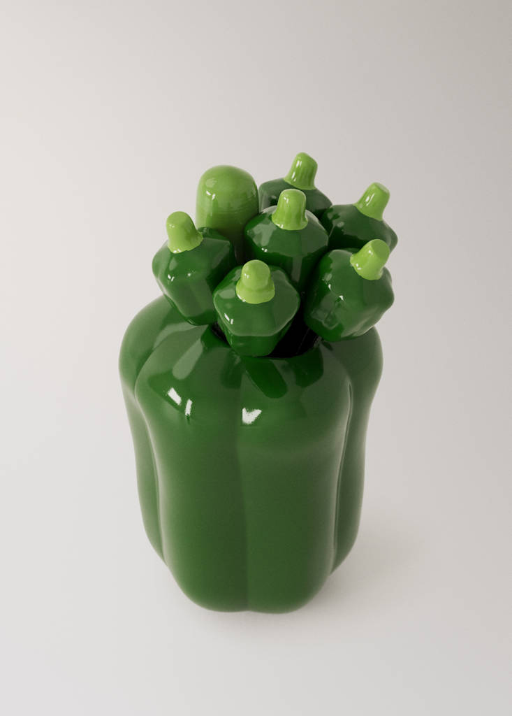 Pack of 6 pepper chopstick holders — Green