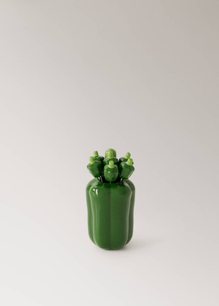 Pack of 6 pepper chopstick holders — Green