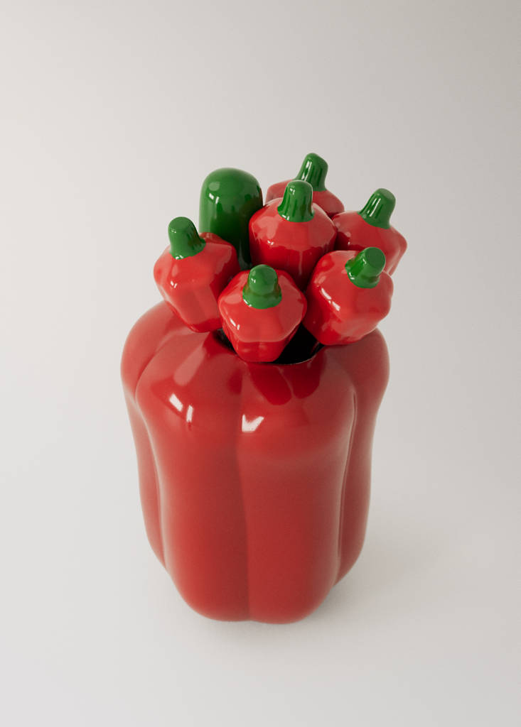Pack of 6 pepper chopstick holders — Red