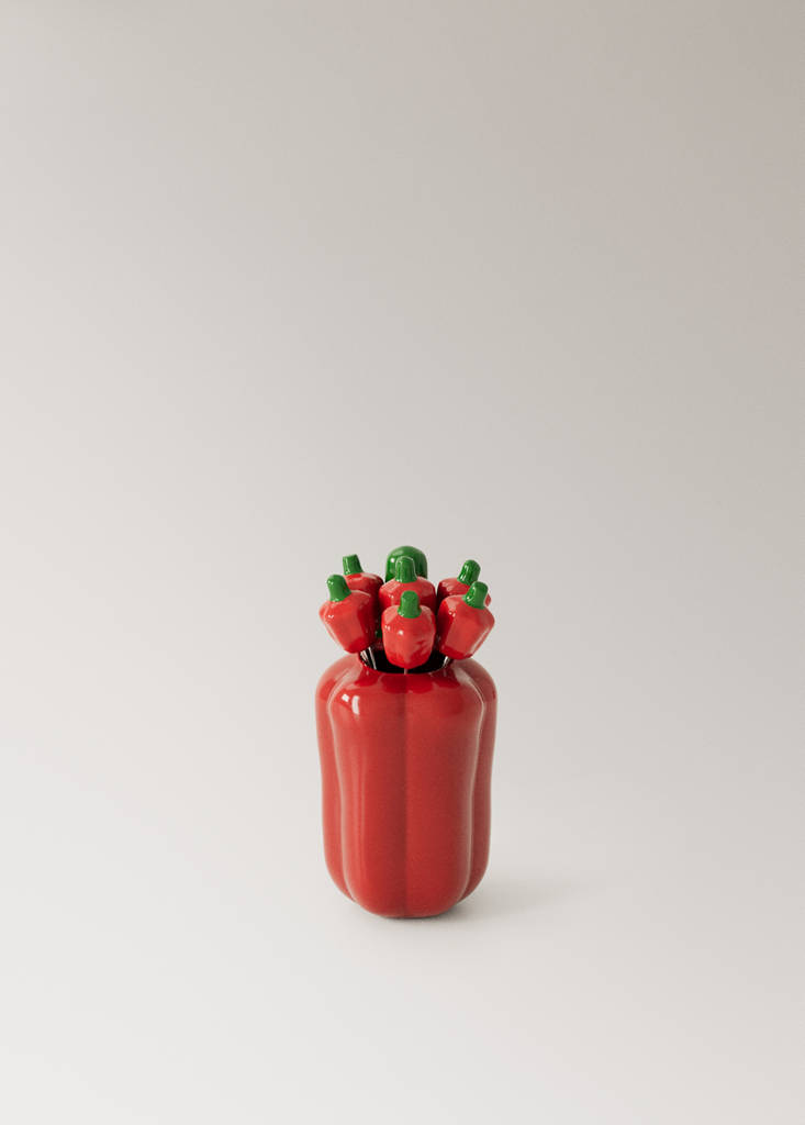 Pack of 6 pepper chopstick holders — Red