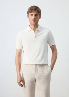 100% cotton fine knit polo — Off White 1