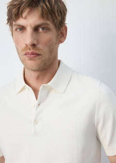 100% cotton fine knit polo — Off White 4