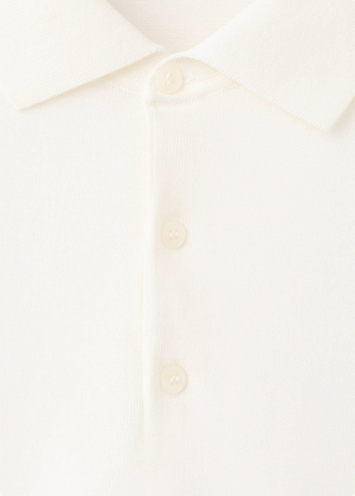100% cotton fine knit polo — Off White