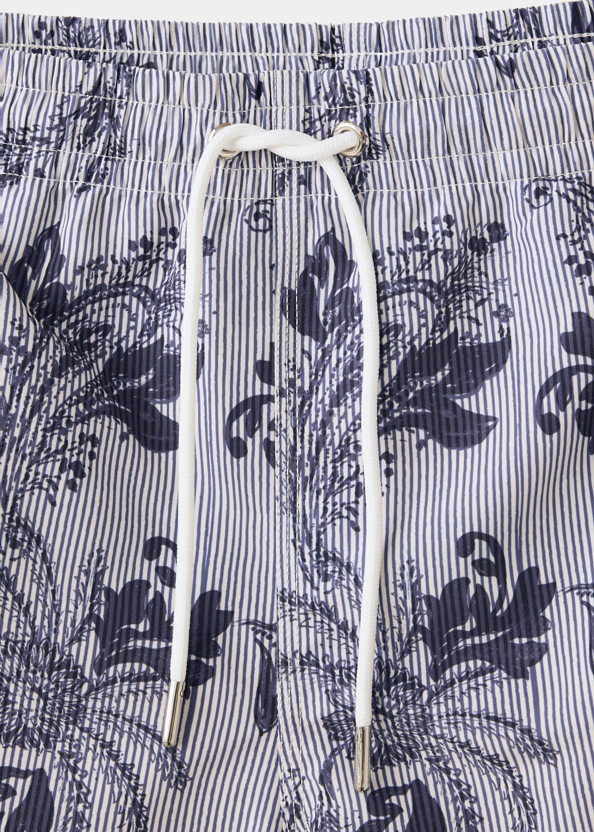 Printed drawstring swimming costume — Navy