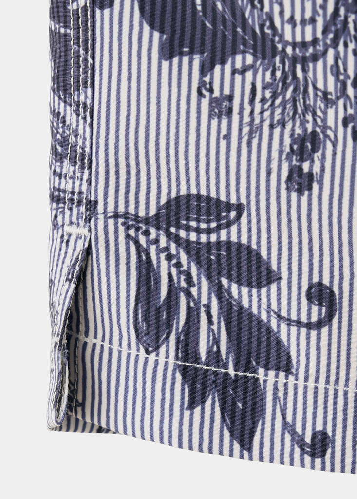 Printed drawstring swimming costume — Navy