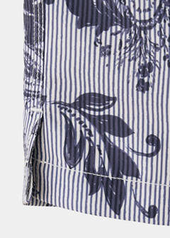 Printed drawstring swimming costume — Navy 9