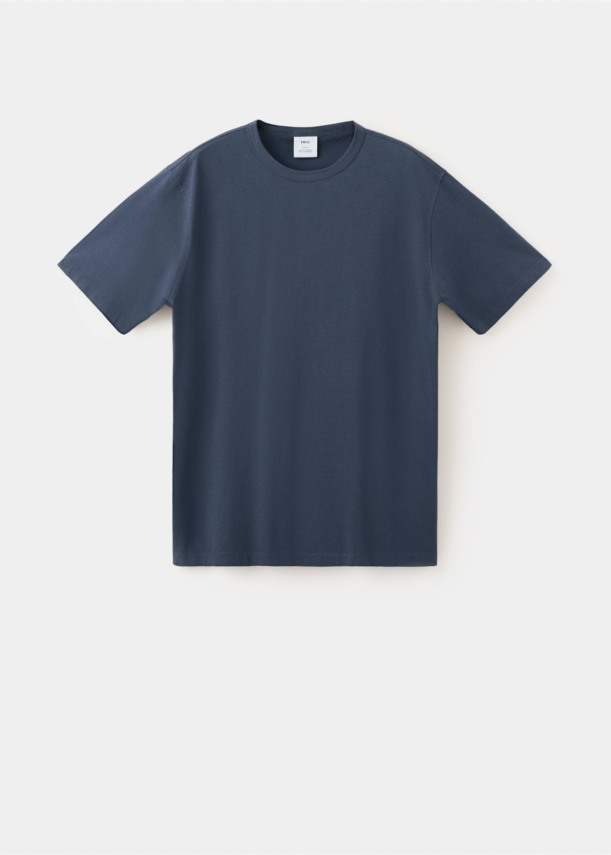 100% cotton washed T-shirt - Article without model, Navy. Ref: 37091439-00.