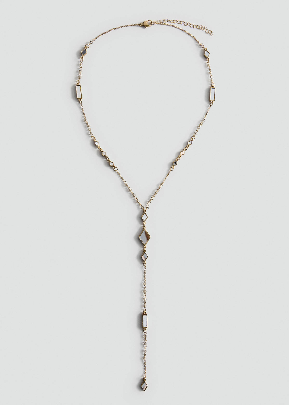 Crystal pendant necklace — Gold
