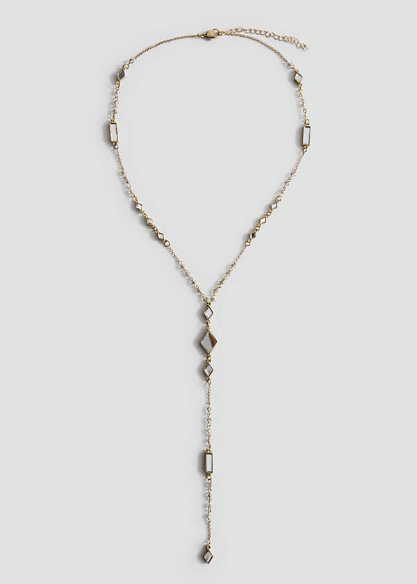 Crystal pendant necklace — Gold