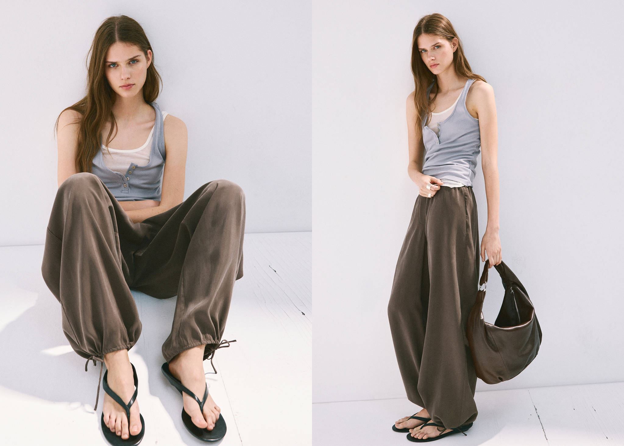 Elastic waist harem pants - Panoramic plane