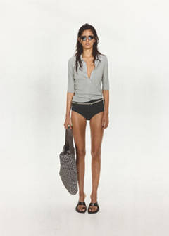 Polo-neck ribbed sweater — Grey 2