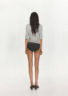Polo-neck ribbed sweater — Grey 3