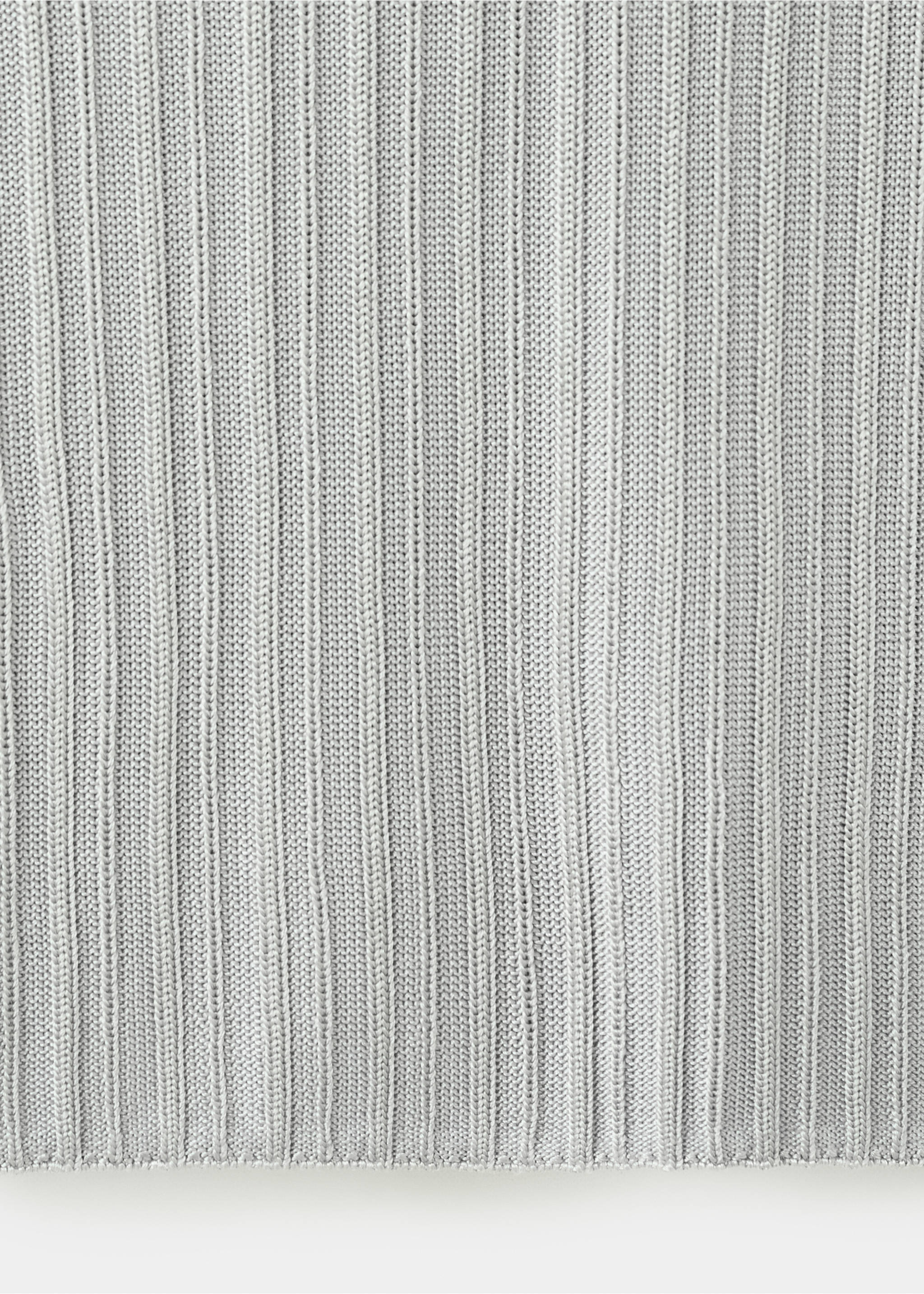 Polo-neck ribbed sweater - Details of the article 0, Grey. Ref: 37091446-00.