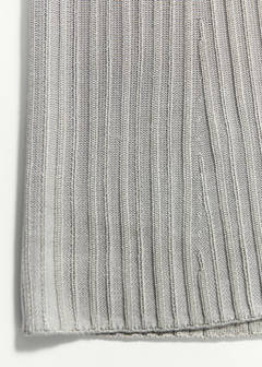 Polo-neck ribbed sweater — Grey 7