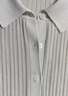 Polo-neck ribbed sweater — Grey 10