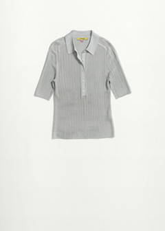 Polo-neck ribbed sweater — Grey 5