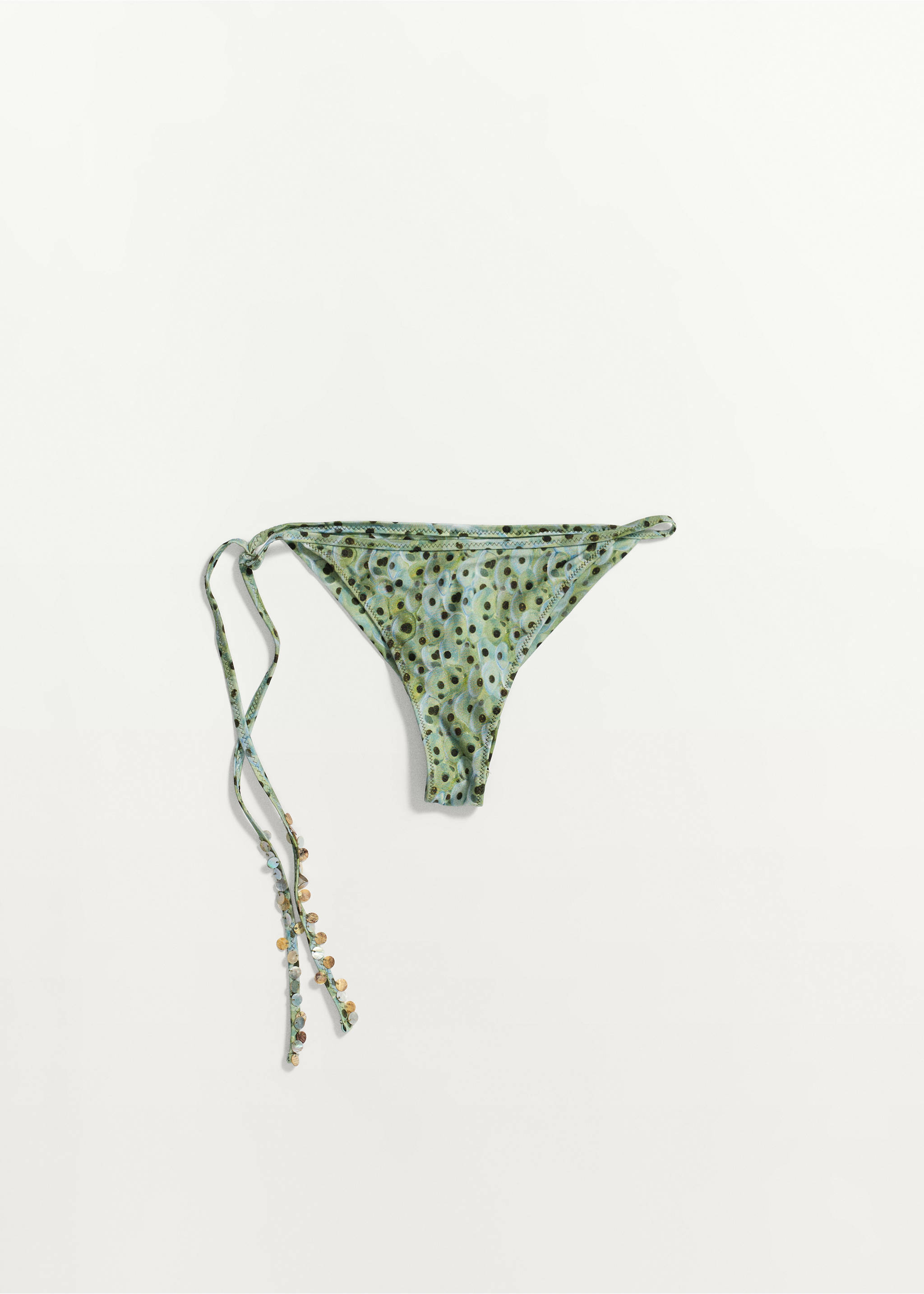 Printed Brazilian bikini bottoms - Article without model, Green. Ref: 37091449-00.