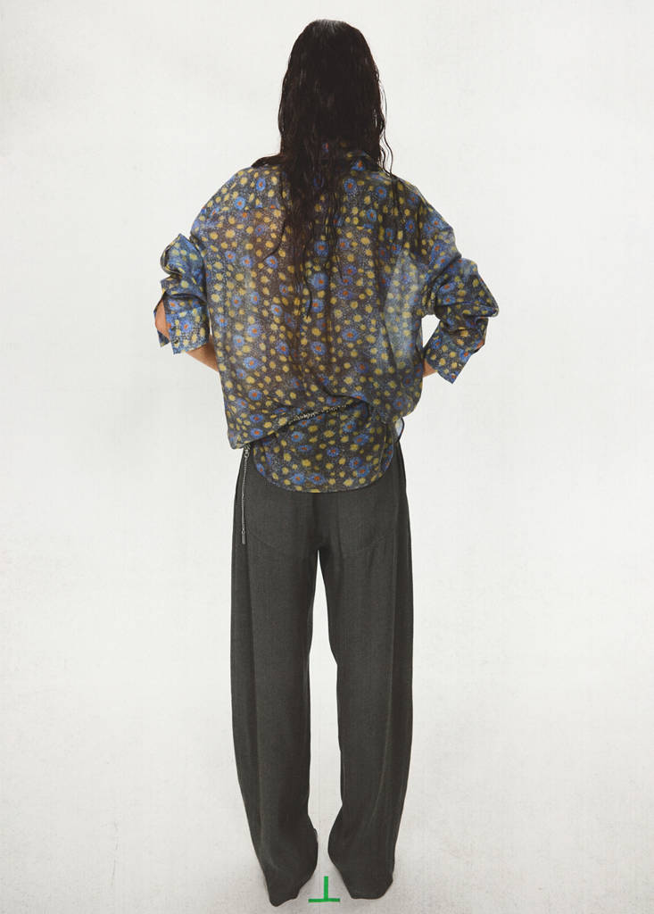 Straight-leg suit trousers with stitching details — Black