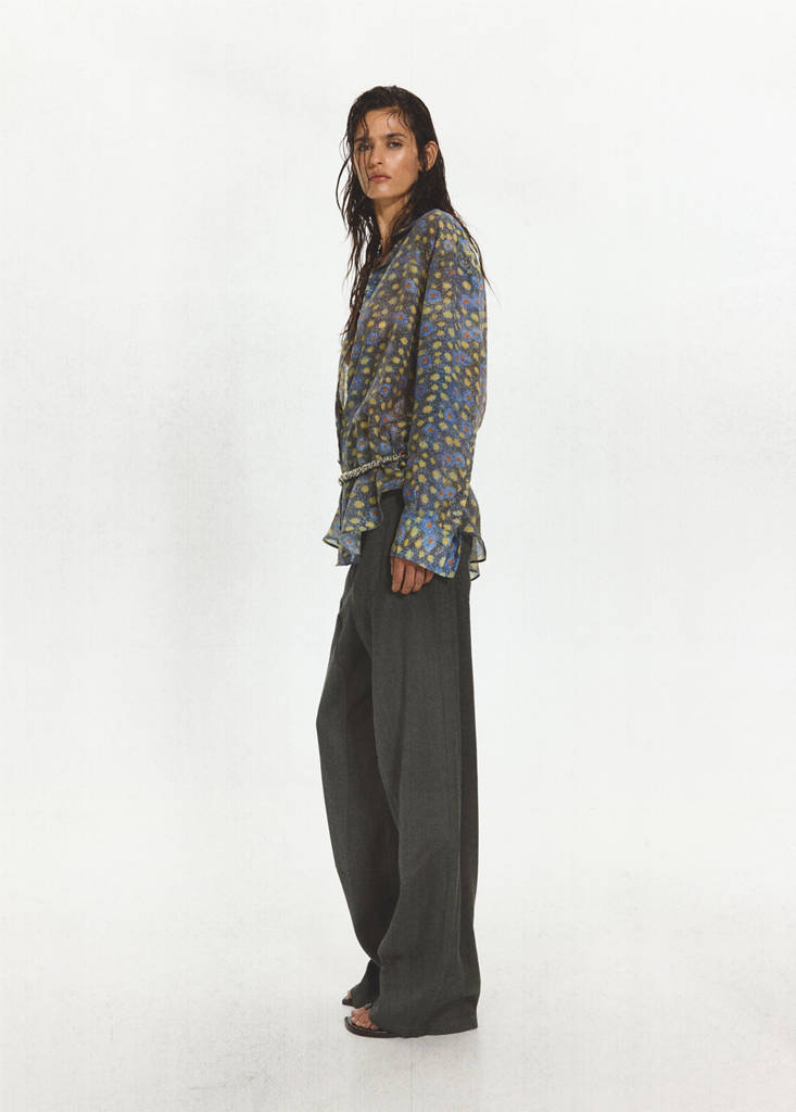Straight-leg suit trousers with stitching details — Black