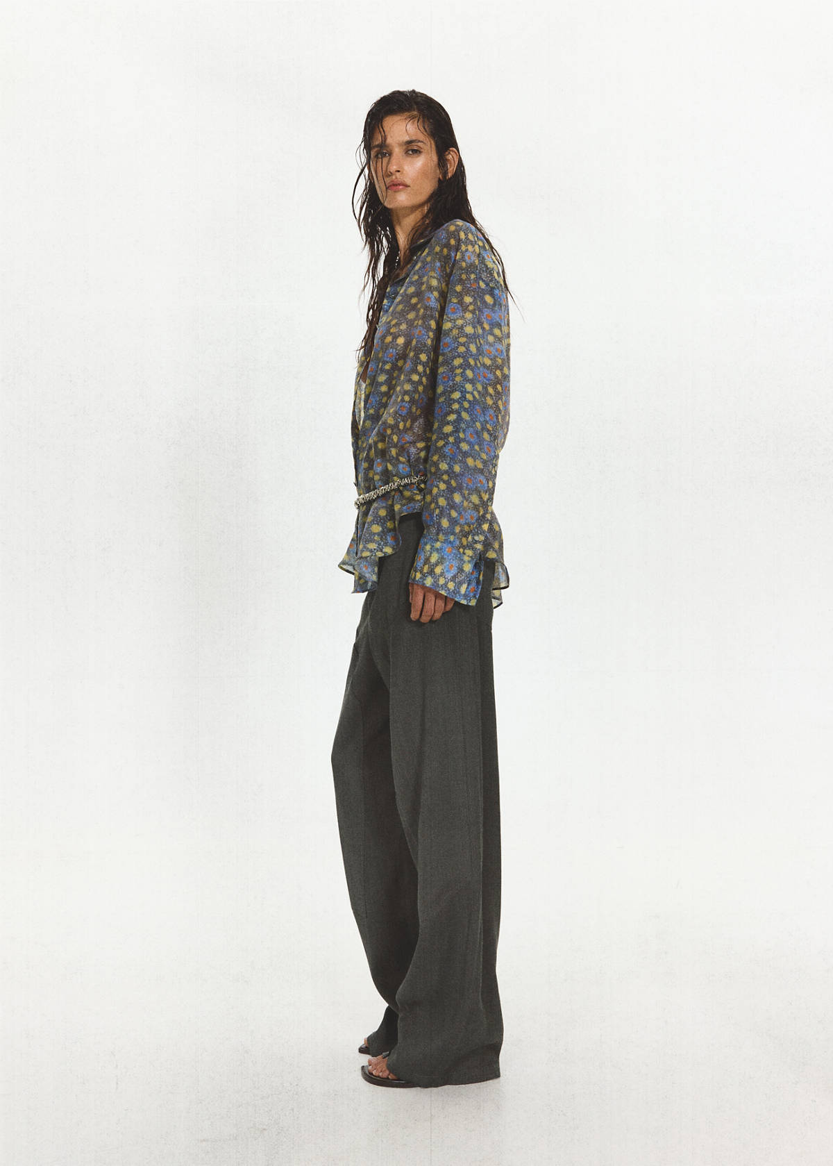 Straight-leg suit trousers with stitching details — Black