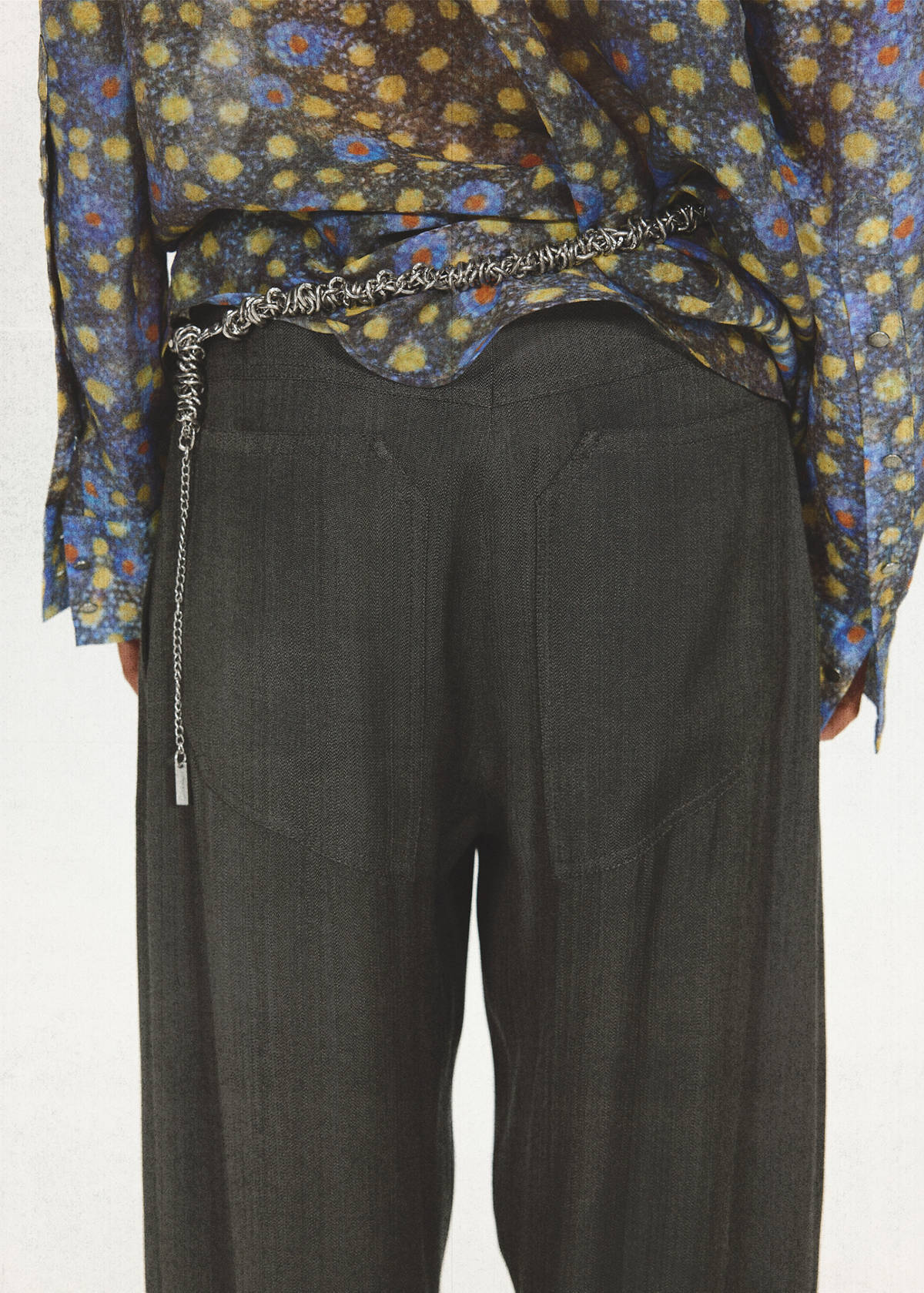Straight-leg suit trousers with stitching details — Black