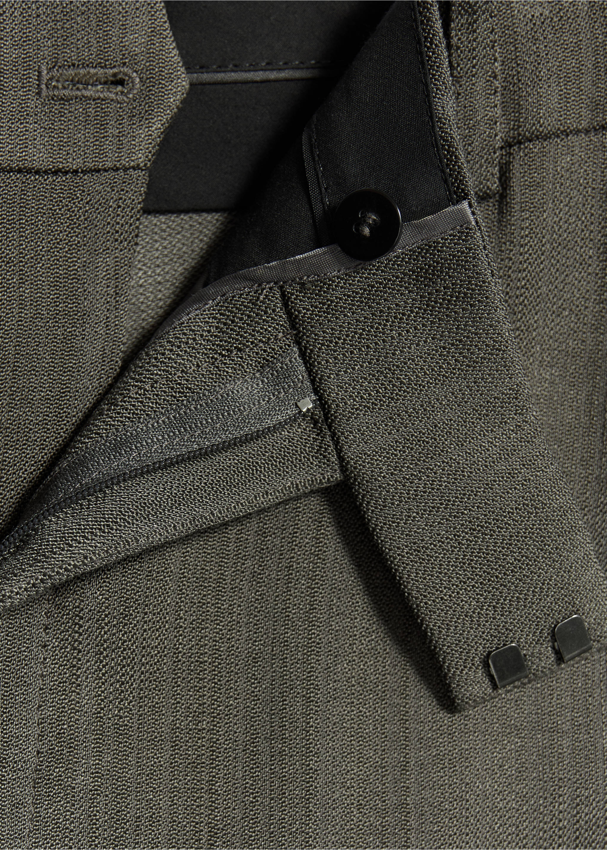 Straight-fit suit trousers - Details of the article 0, Black. Ref: 37091450-00.