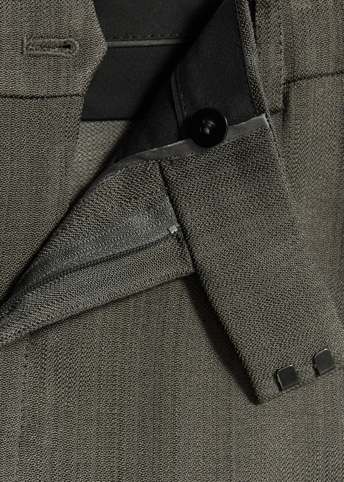 Straight-leg suit trousers with stitching details — Black